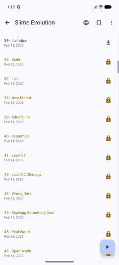 Locked chapters screen